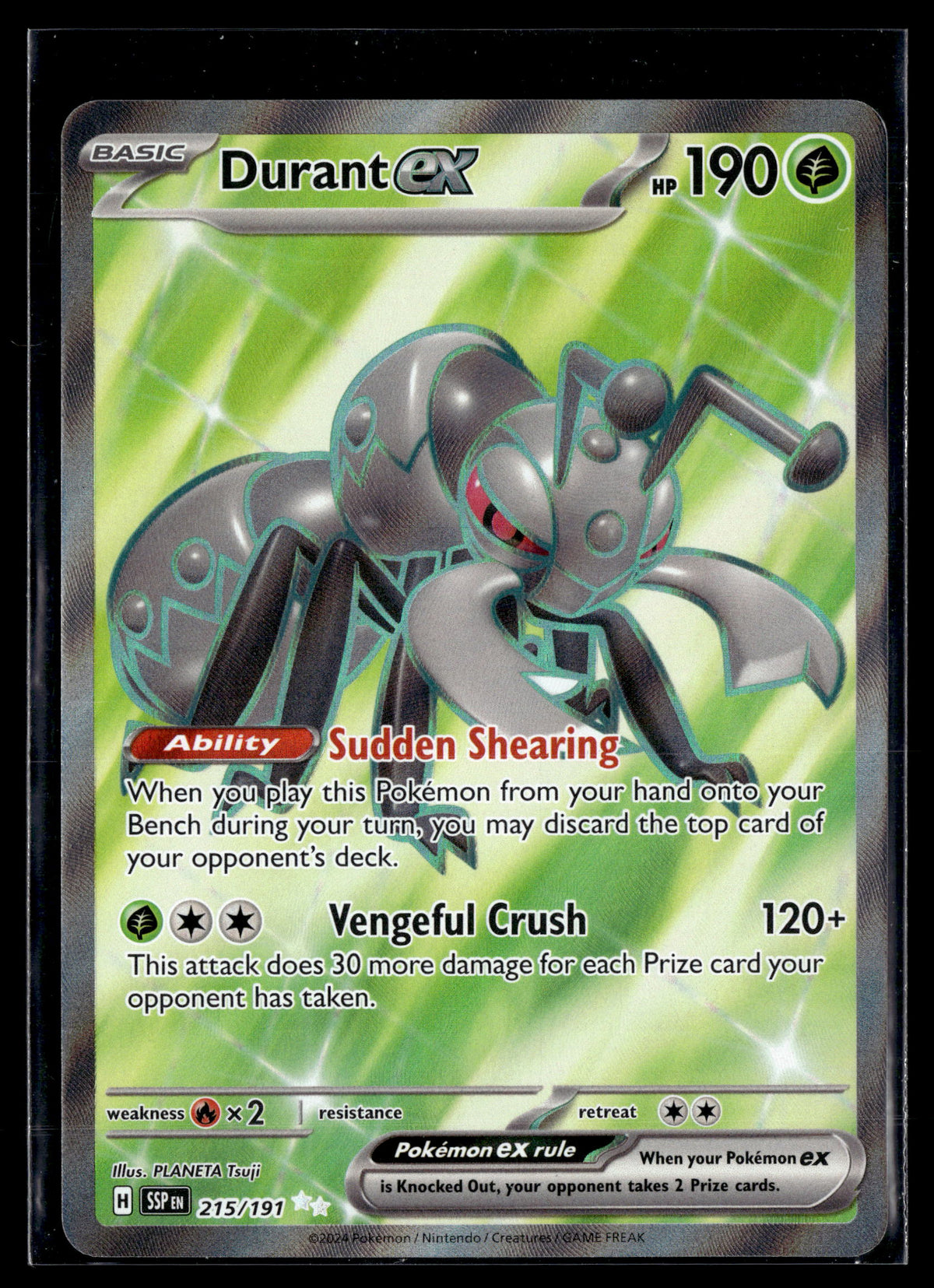 Pokemon tcg SV08: Surging Sparks #215/191 Durant ex