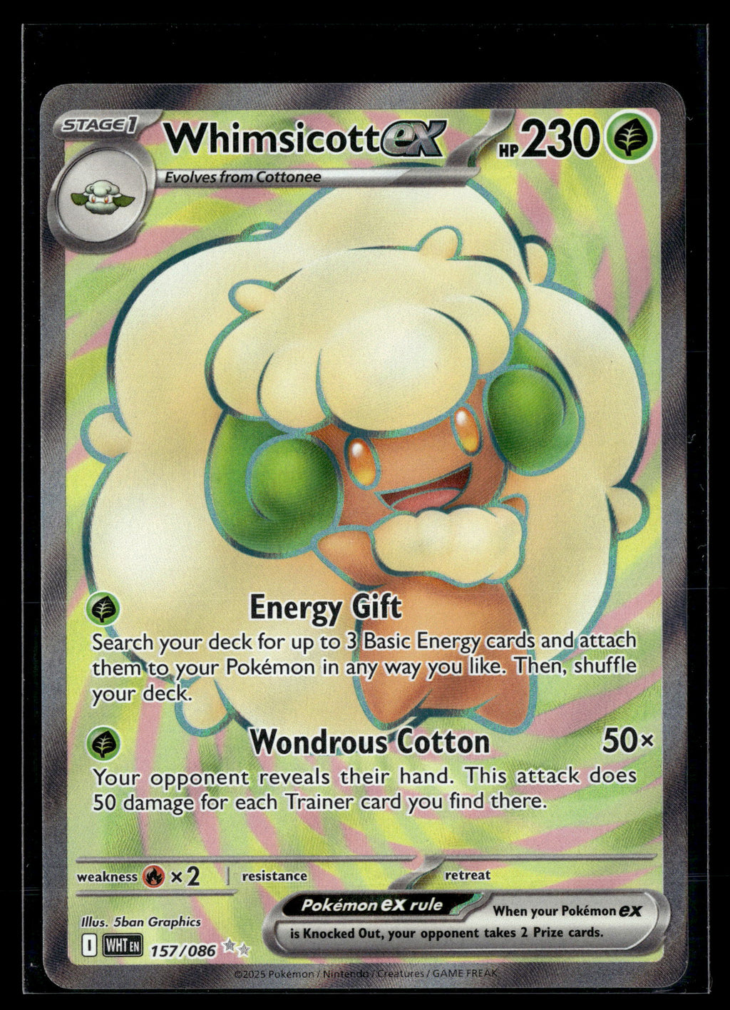 Pokemon tcg SV: White Flare #157/086 Whimsicott ex