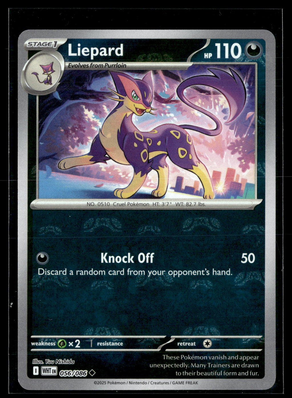 Pokemon tcg SV: White Flare #056/086 Liepard (Master Ball Pattern)