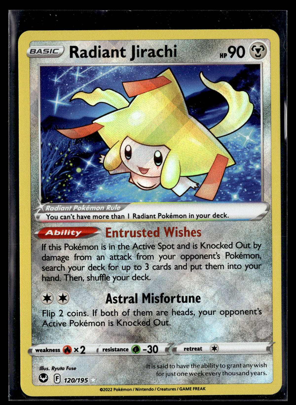 Pokemon tcg SWSH12: Silver Tempest #120/195 Radiant Jirachi