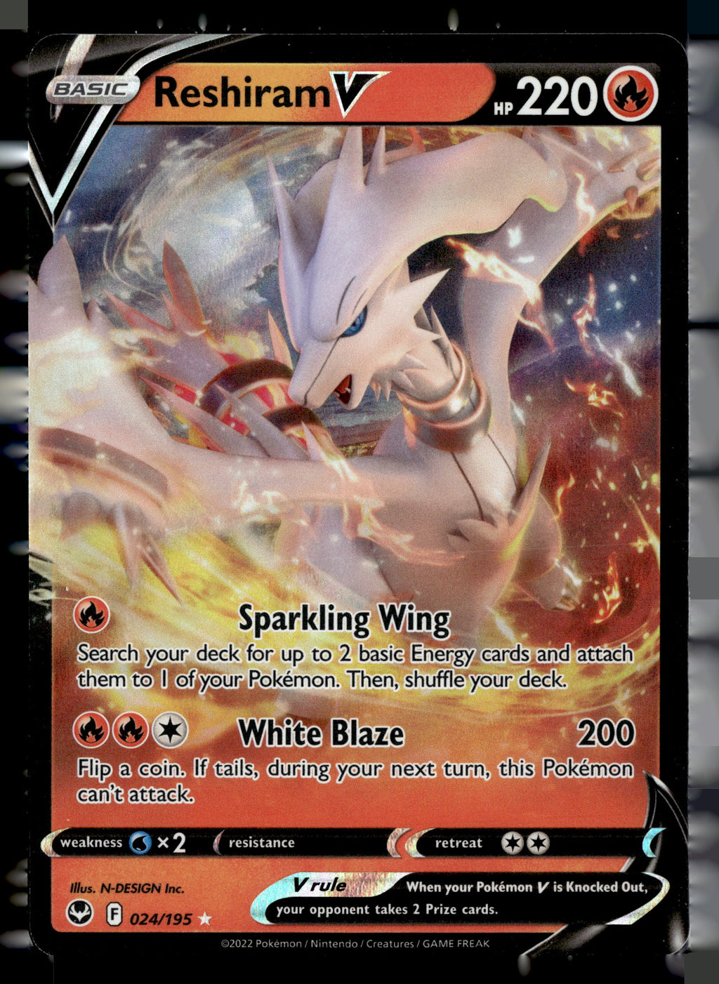 Pokemon tcg SWSH12: Silver Tempest #024/195 Reshiram V