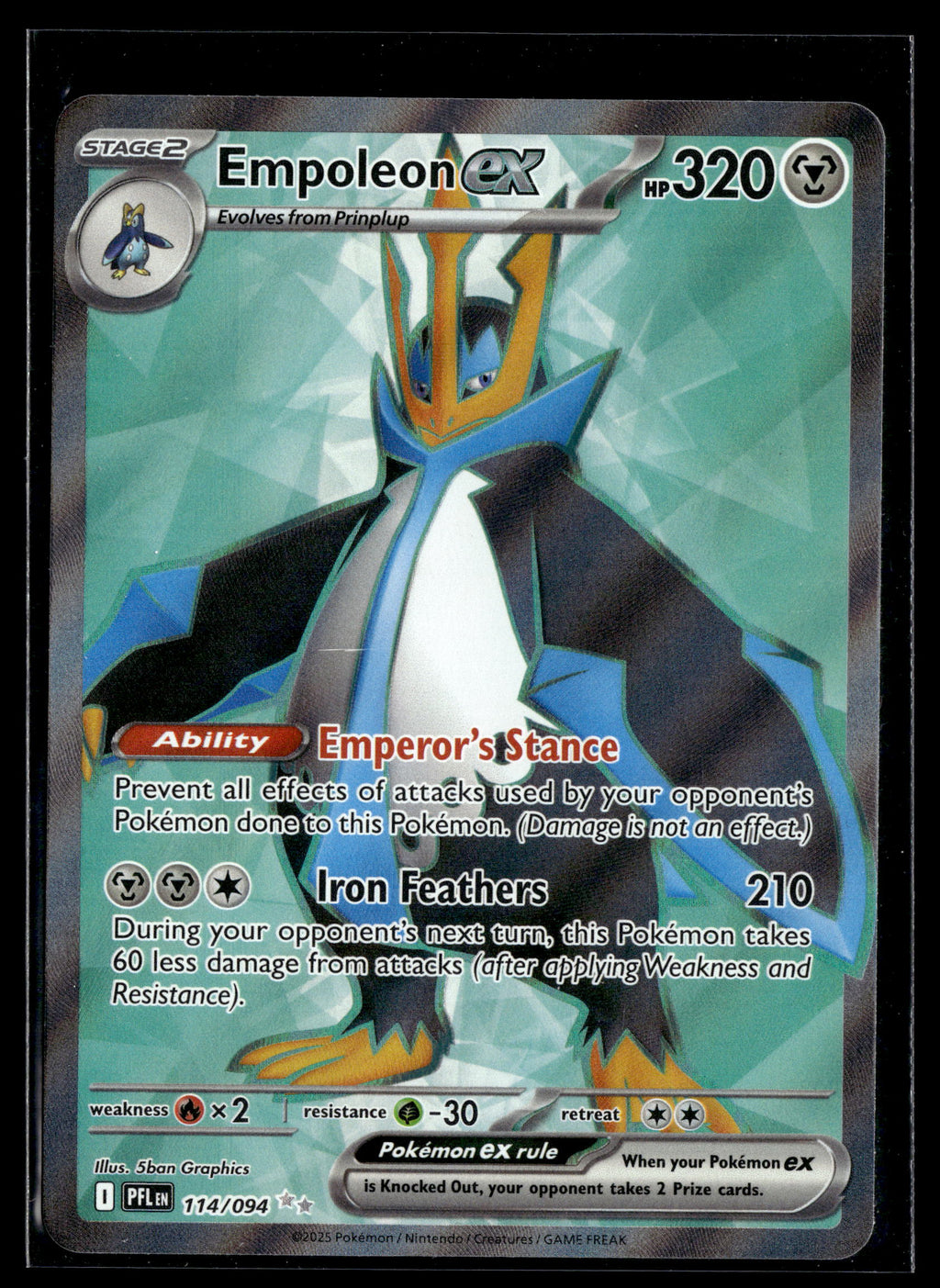 Pokemon tcg ME02: Phantasmal Flames #114/094 Empoleon ex