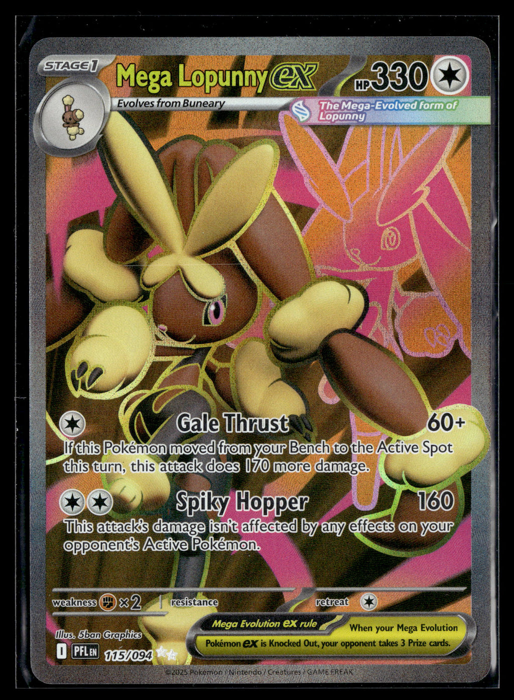 Pokemon tcg ME02: Phantasmal Flames #115/094 Mega Lopunny ex