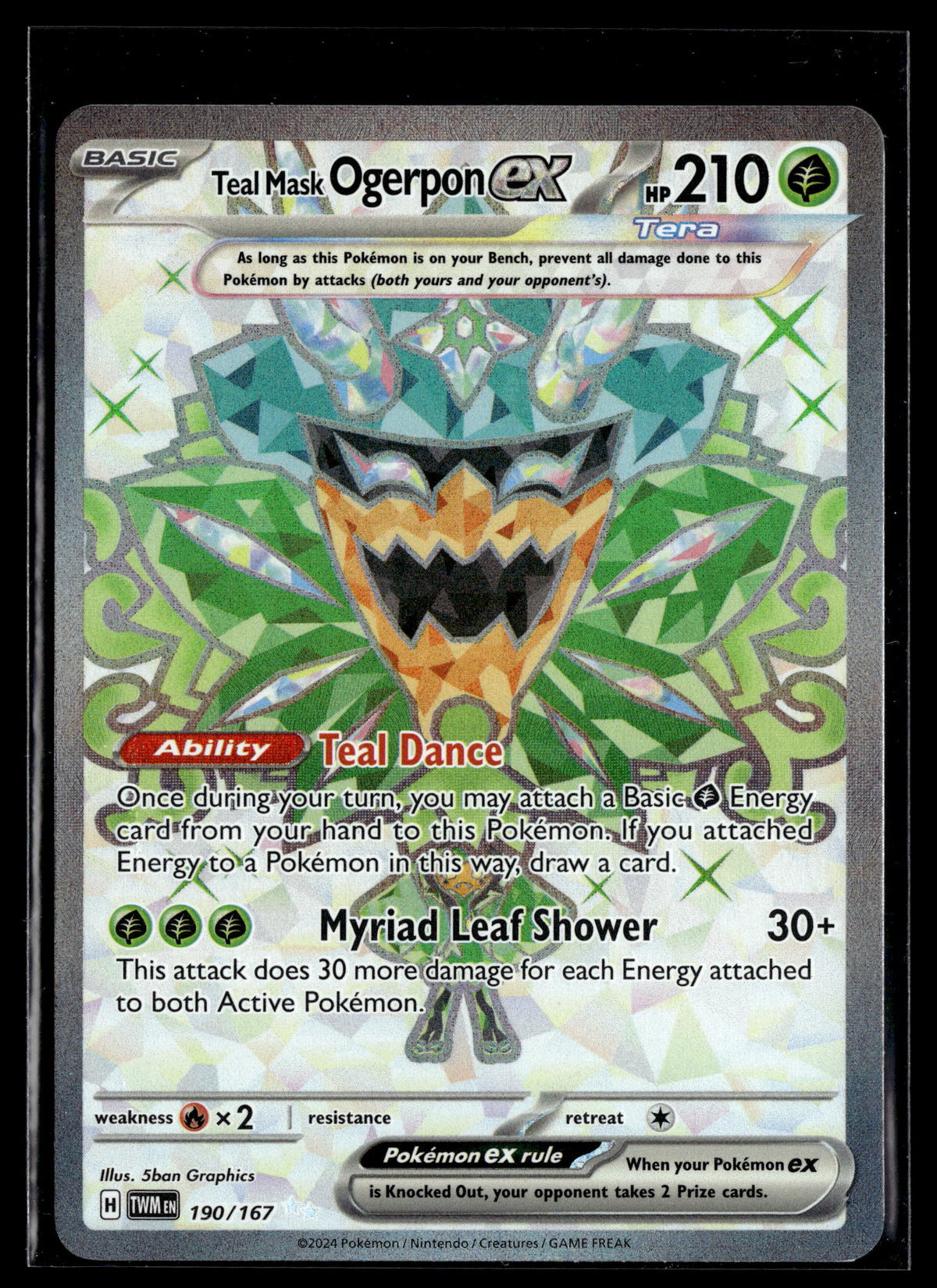 Pokemon tcg SV06: Twilight Masquerade #166 Teal Mask Ogerpon ex