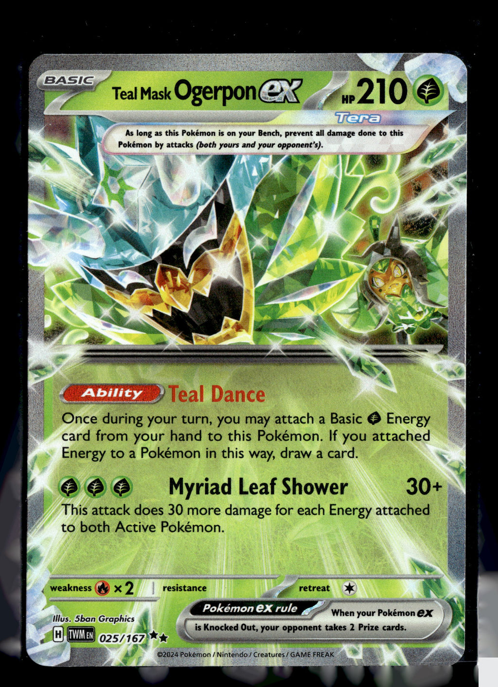 Pokemon tcg SV06: Twilight Masquerade #025/167 Teal Mask Ogerpon ex