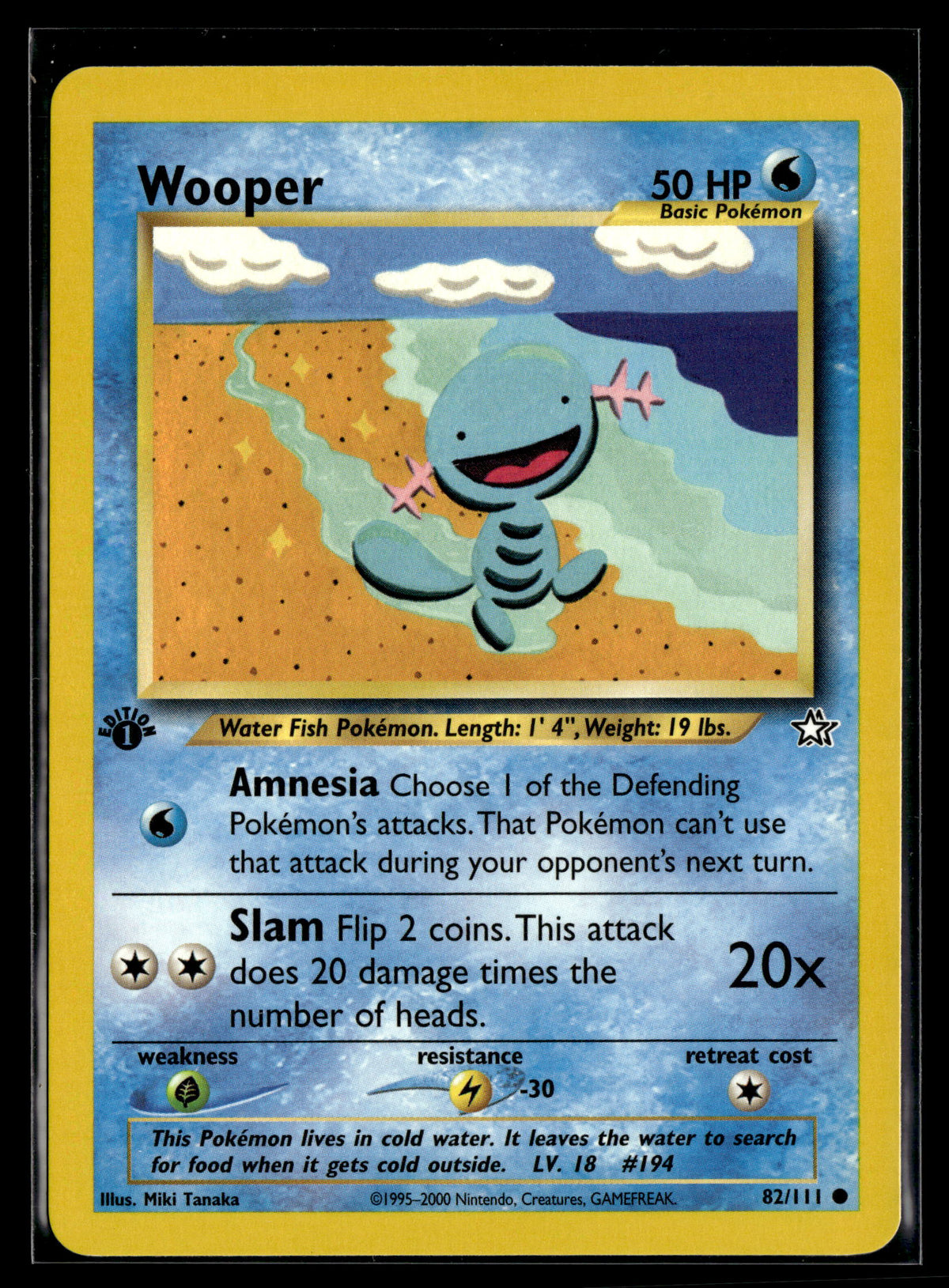 Pokemon tcg Neo Genesis #082/111 Wooper