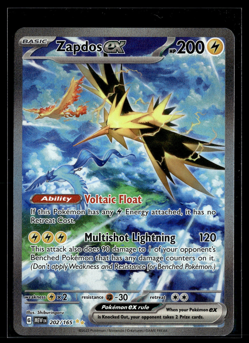 Pokemon tcg SV: Scarlet & Violet 151 #202/165 Zapdos ex