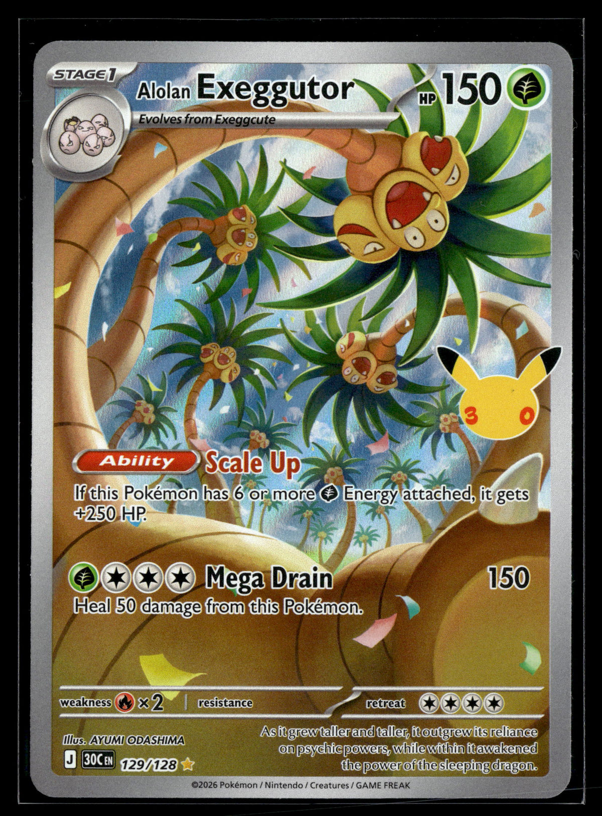 Pokemon tcg ME: 30th Celebration #129/128 Alolan Exeggutor