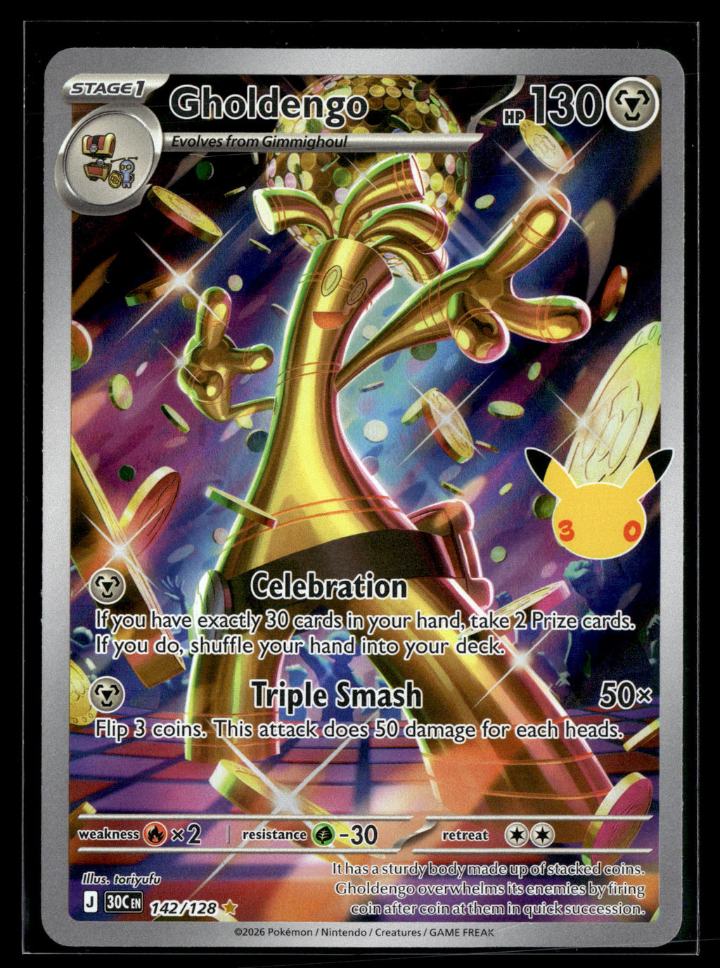 Pokemon tcg ME: 30th Celebration #142/128 Gholdengo