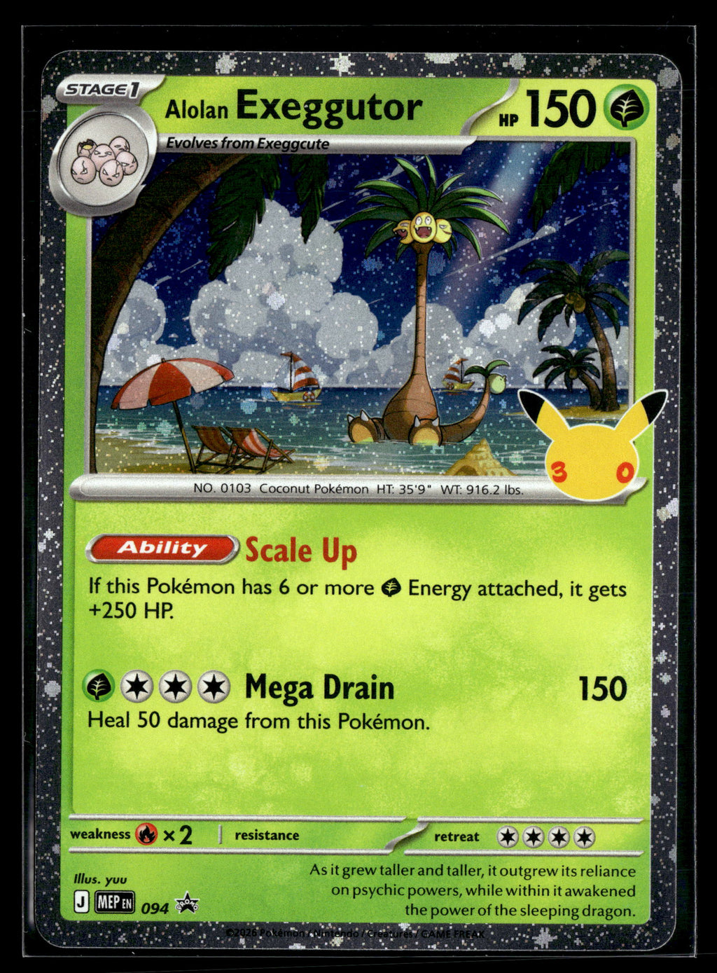 Pokemon tcg ME: 30th Celebration #094 Alolan Exeggutor