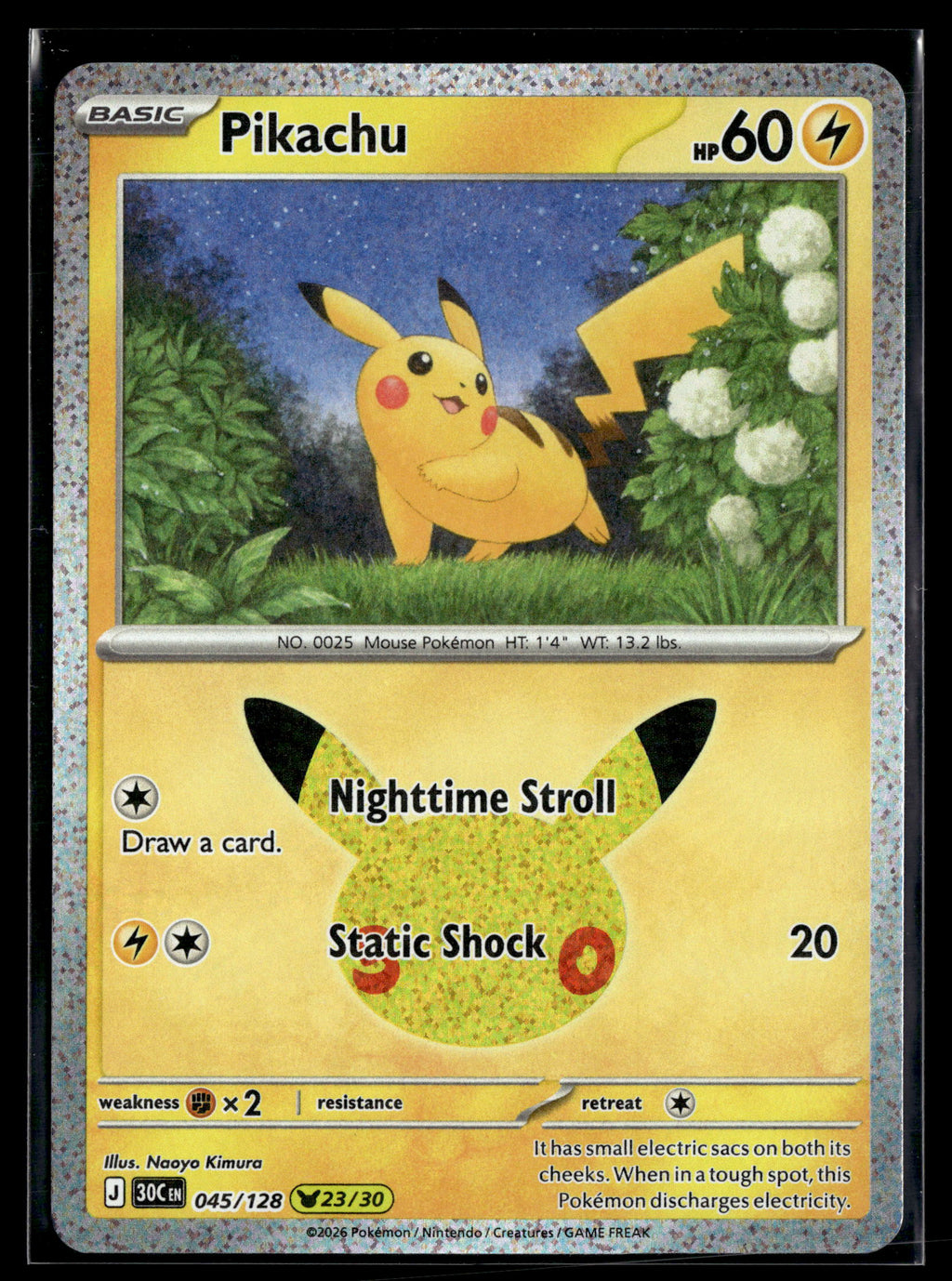 Pokemon tcg ME: 30th Celebration #045/128 Pikachu