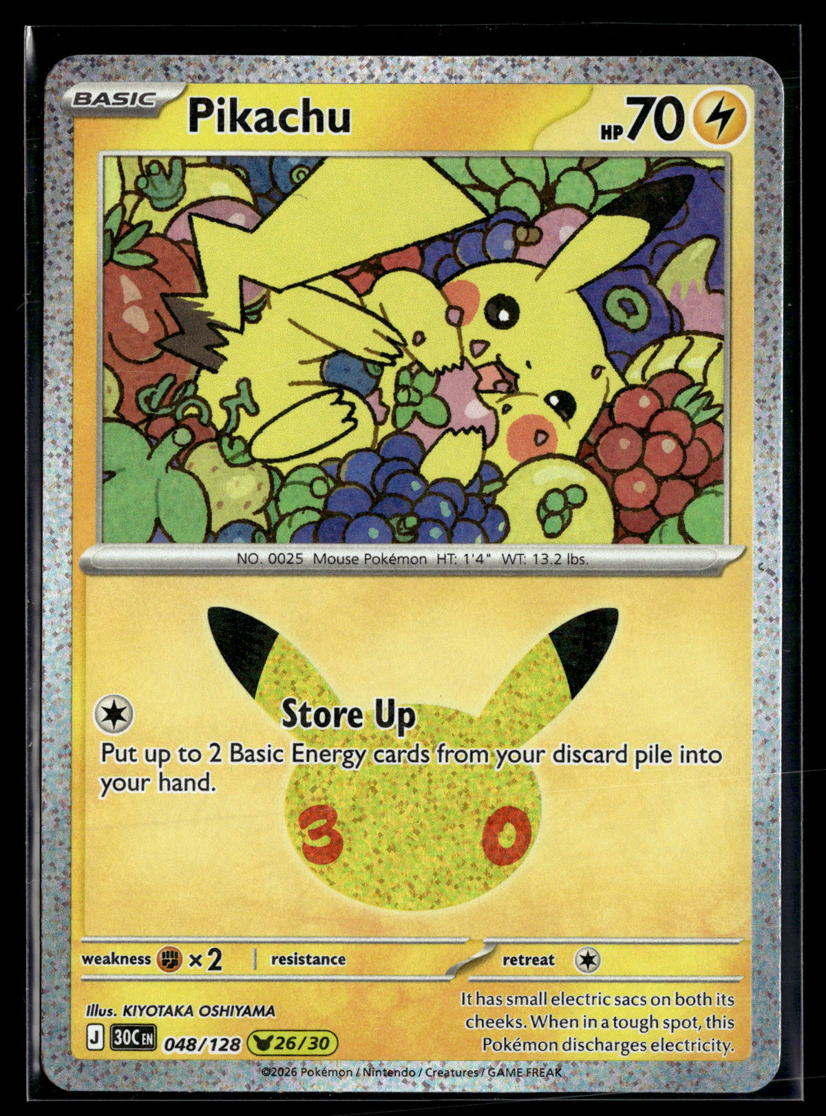 Pokemon tcg ME: 30th Celebration #048/128 Pikachu