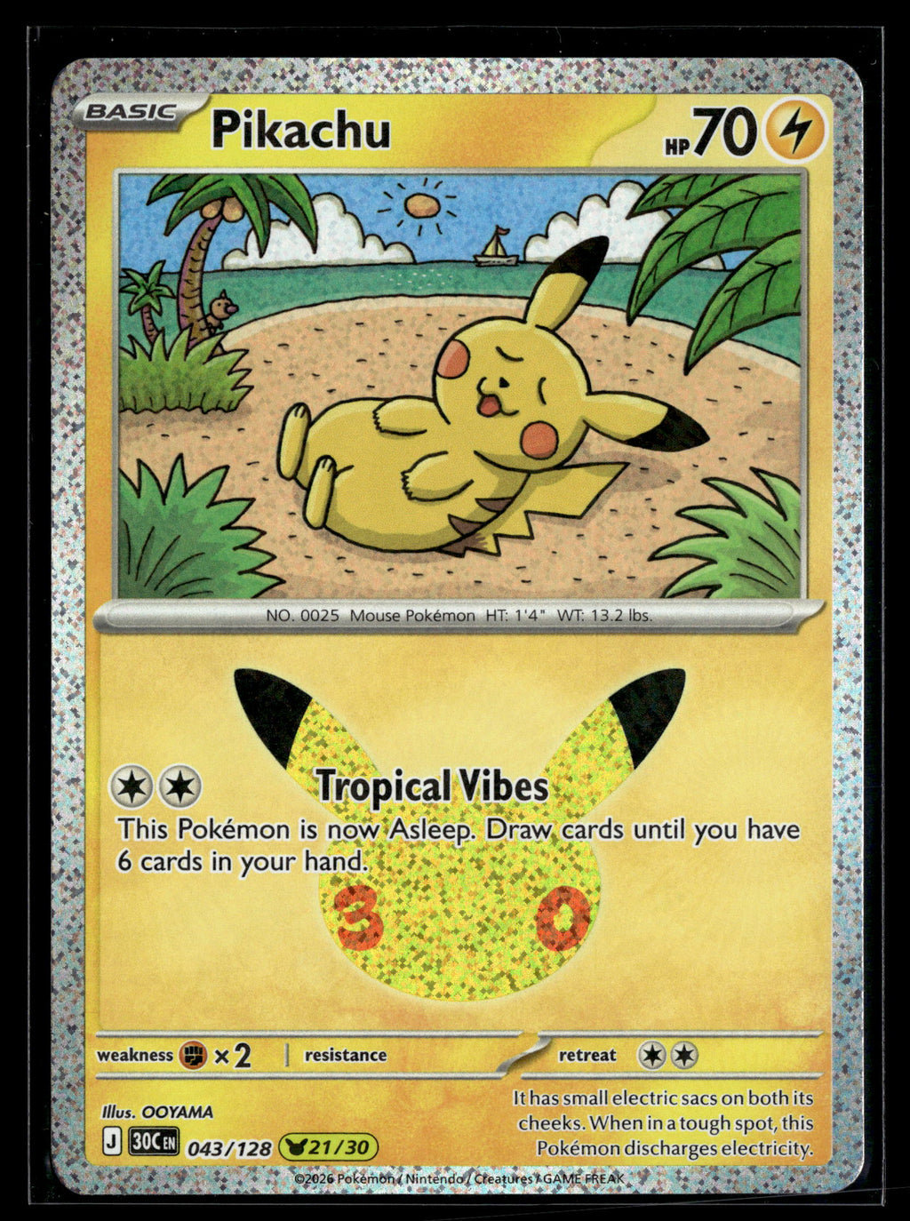 Pokemon tcg ME: 30th Celebration #043/128 Pikachu