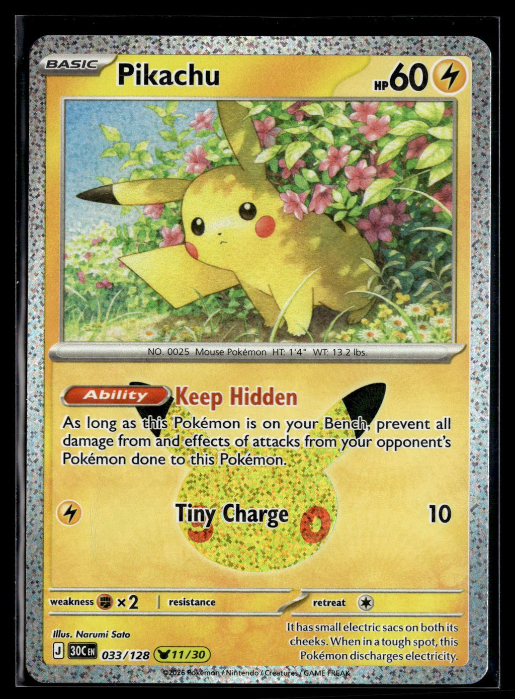 Pokemon tcg ME: 30th Celebration #033/128 Pikachu