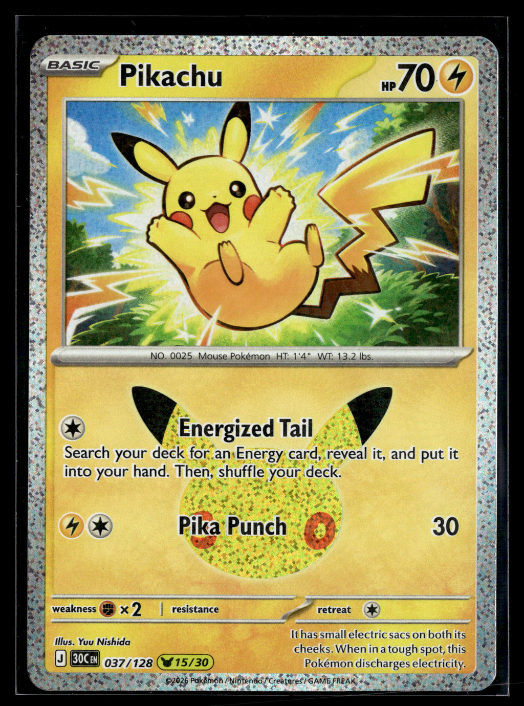 Pokemon tcg ME: 30th Celebration #037/128 Pikachu
