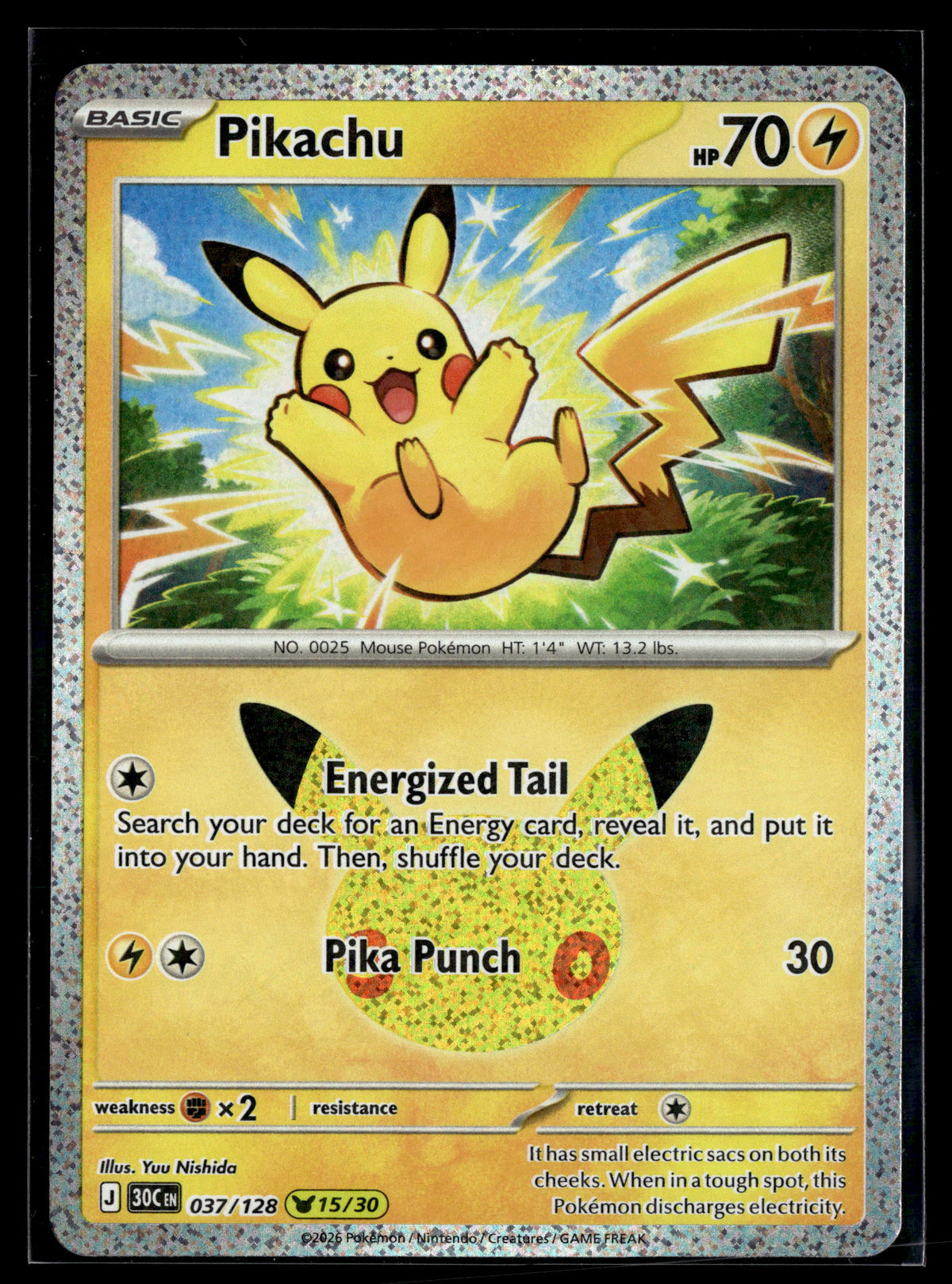Pokemon tcg ME: 30th Celebration #037/128 Pikachu