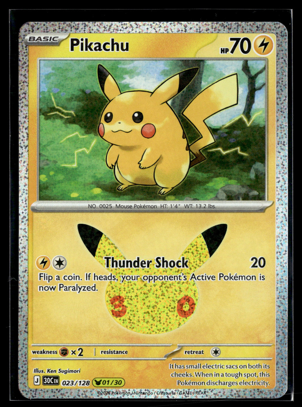Pokemon tcg ME: 30th Celebration #023/128 Pikachu