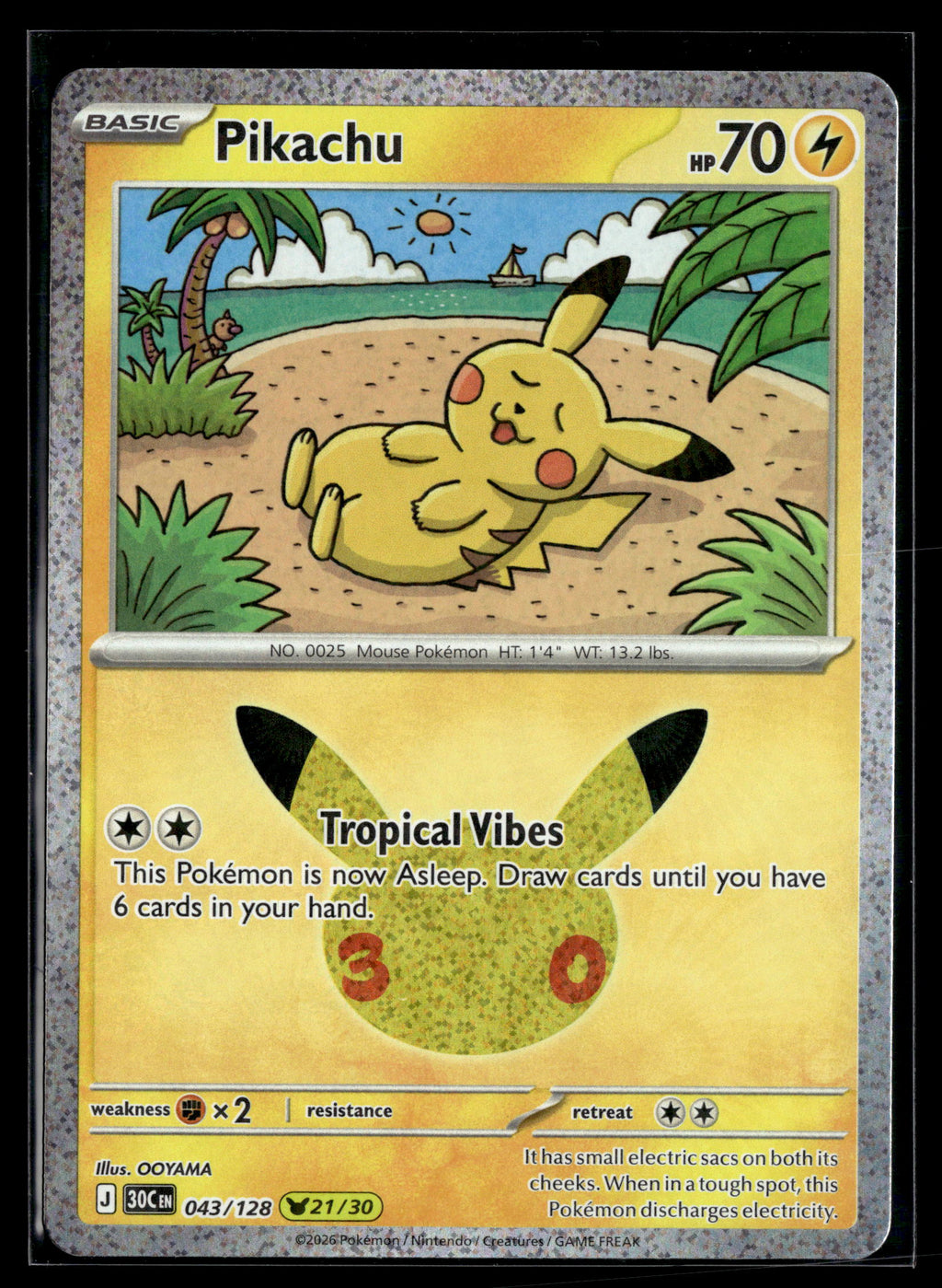 Pokemon tcg ME: 30th Celebration #043/128 Pikachu