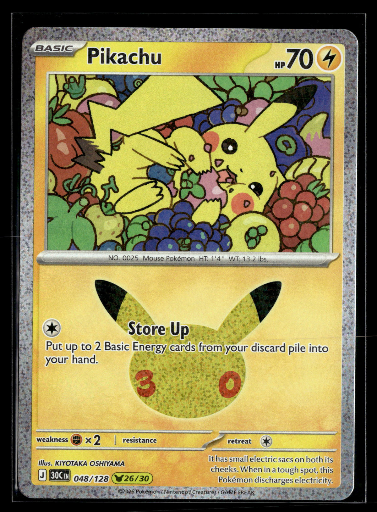 Pokemon tcg ME: 30th Celebration #048/128 Pikachu