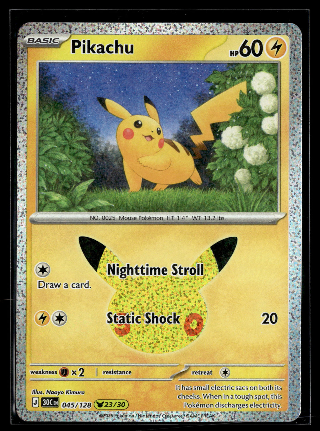 Pokemon tcg ME: 30th Celebration #045/128 Pikachu