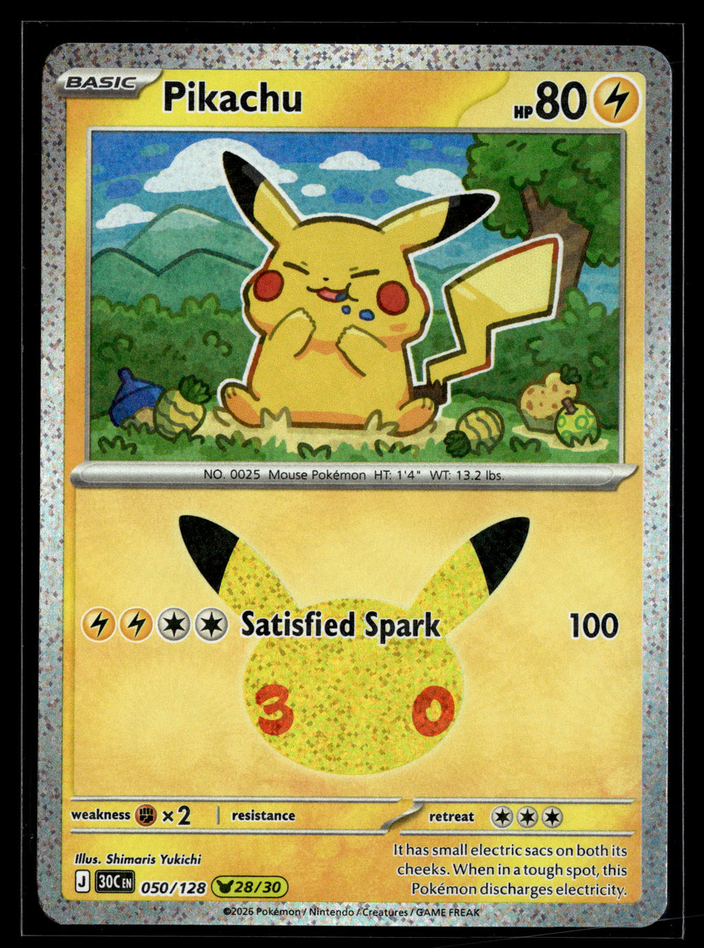 Pokemon tcg ME: 30th Celebration #050/128 Pikachu