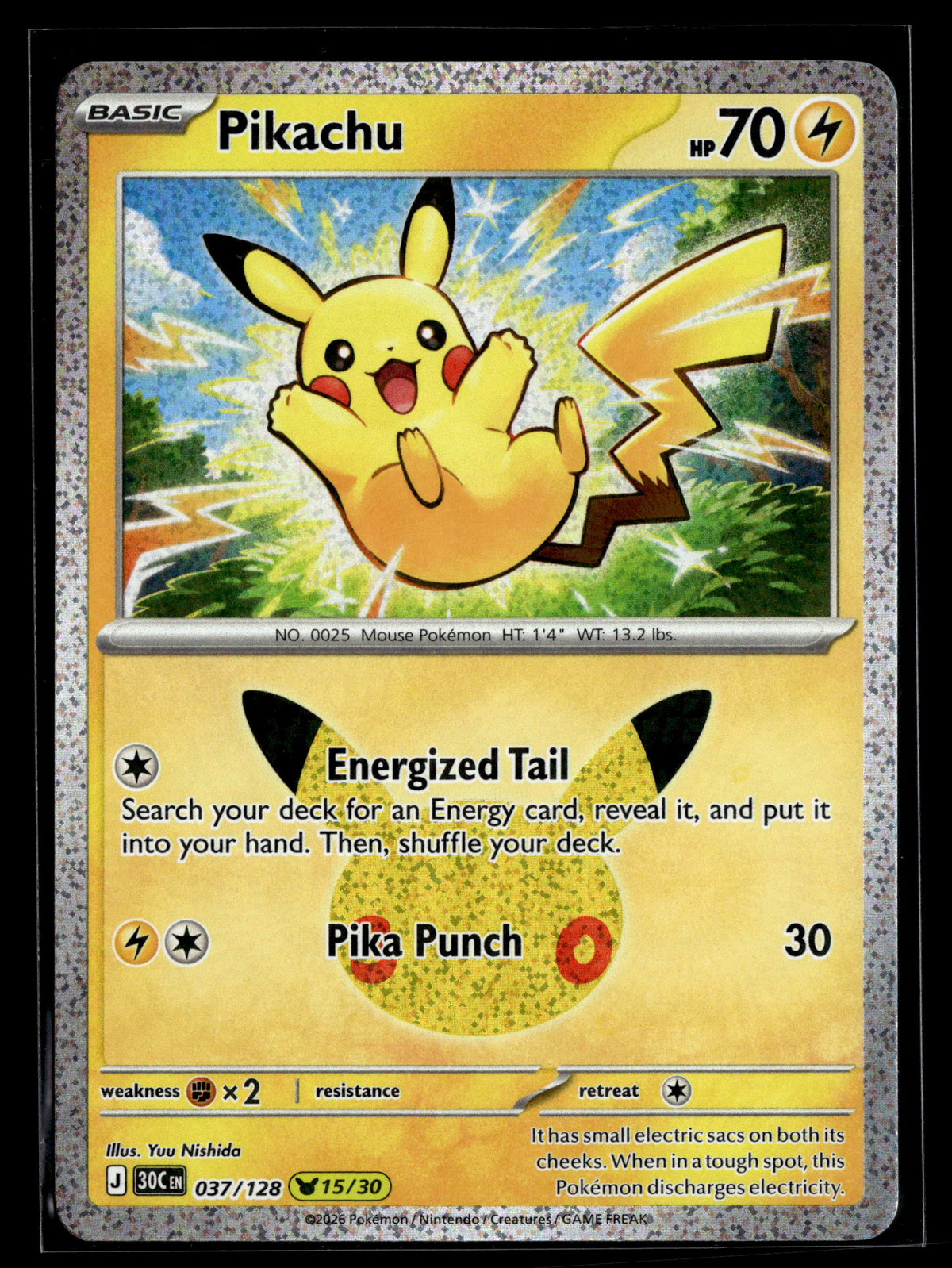 Pokemon tcg ME: 30th Celebration #037/128 Pikachu