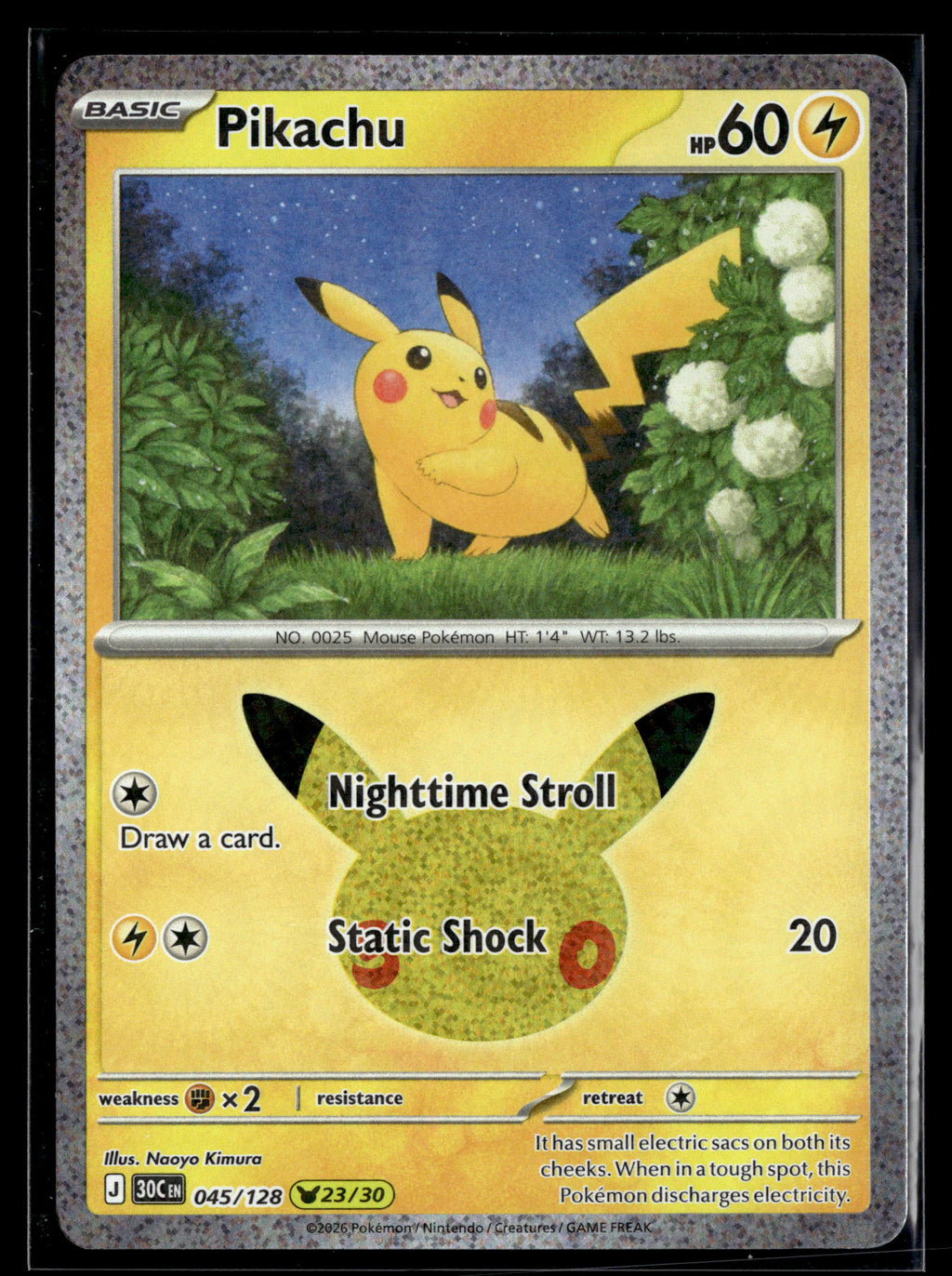 Pokemon tcg ME: 30th Celebration #045/128 Pikachu