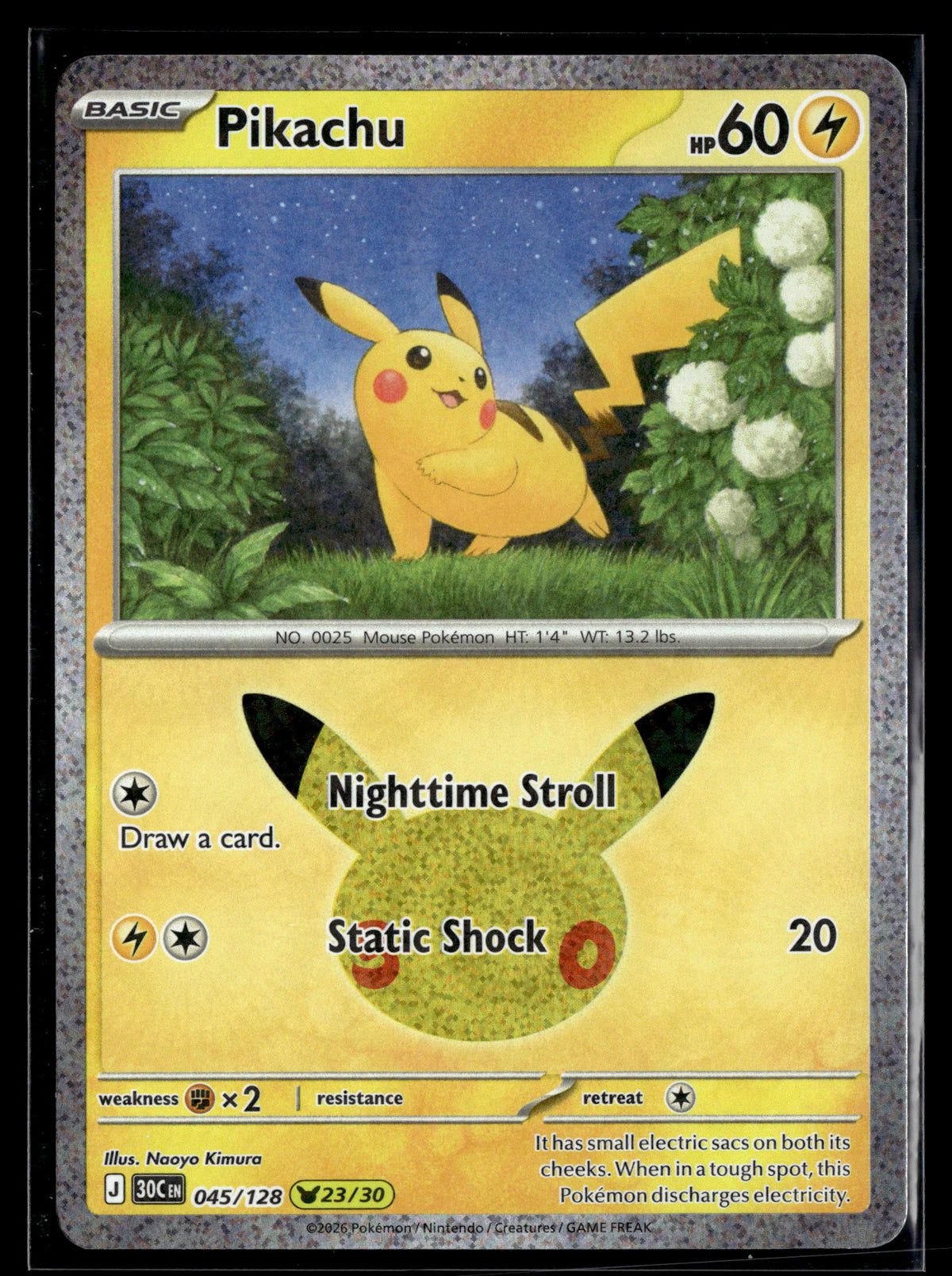 Pokemon tcg ME: 30th Celebration #045/128 Pikachu