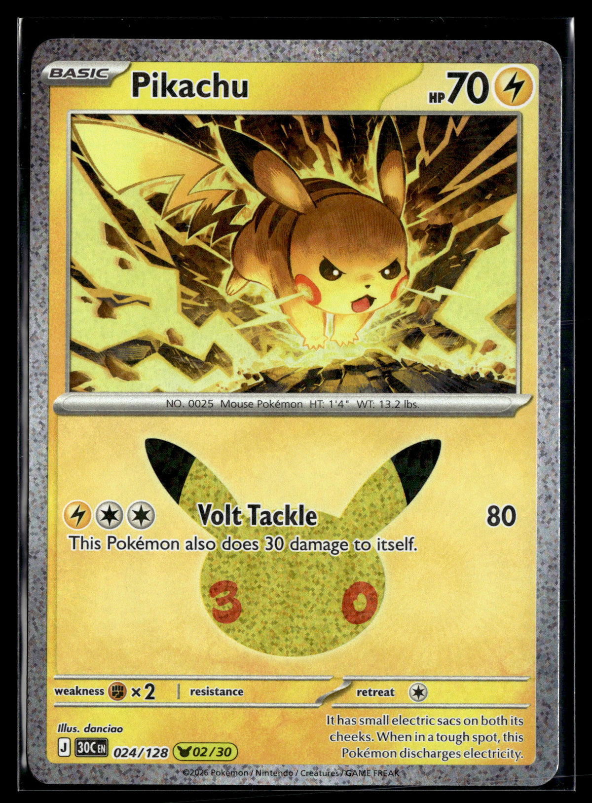 Pokemon tcg ME: 30th Celebration #024/128 Pikachu