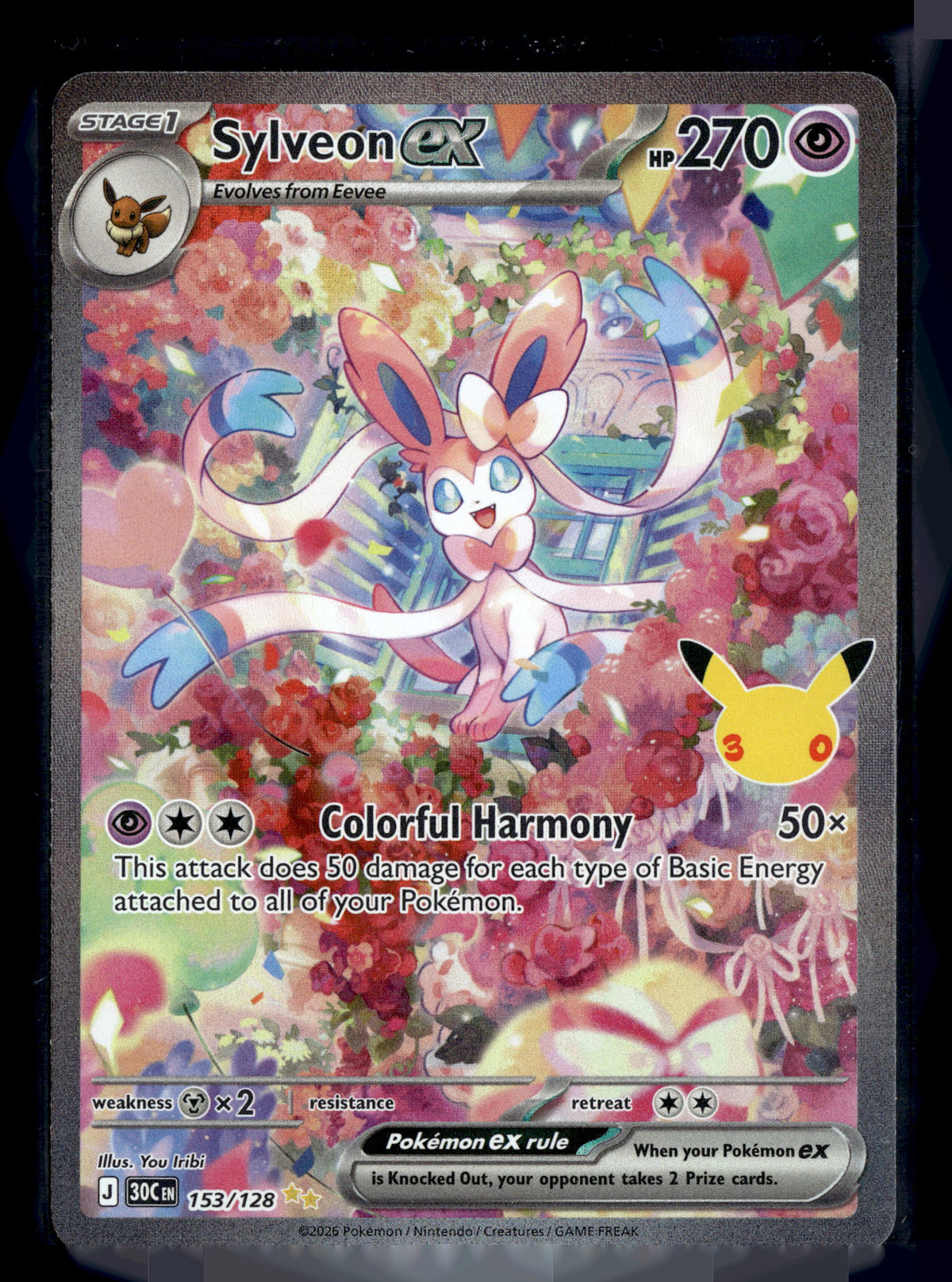 Pokemon tcg ME: 30th Celebration #153/128 Sylveon ex