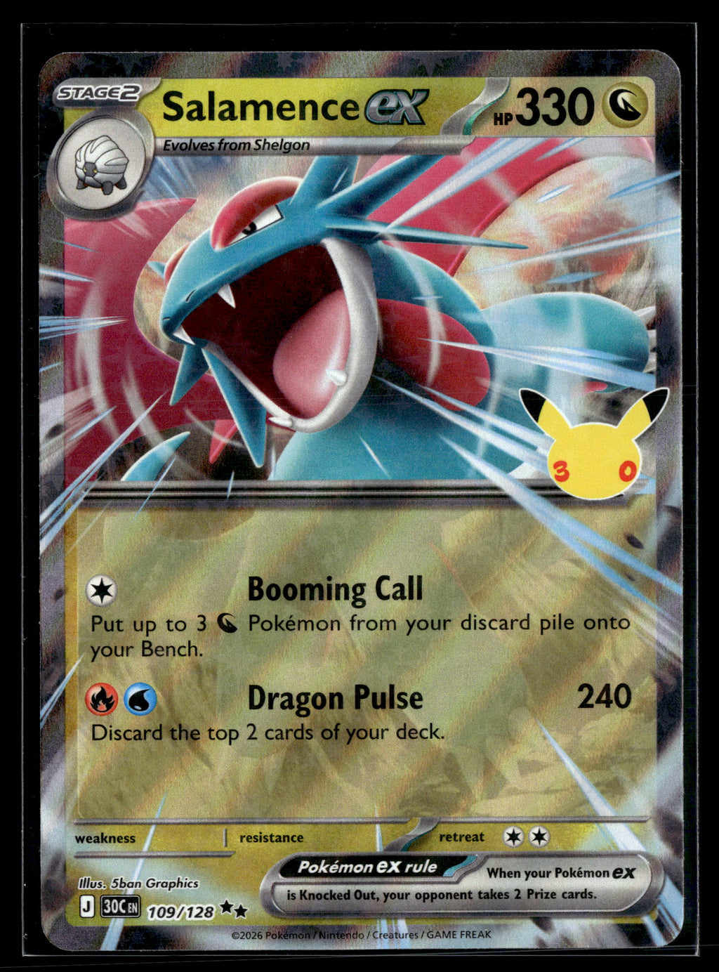Pokemon tcg ME: 30th Celebration #109/128 Salamence ex