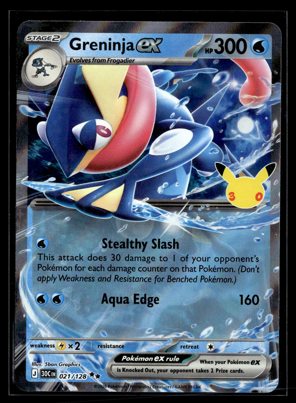 Pokemon tcg ME: 30th Celebration #021/128 Greninja ex