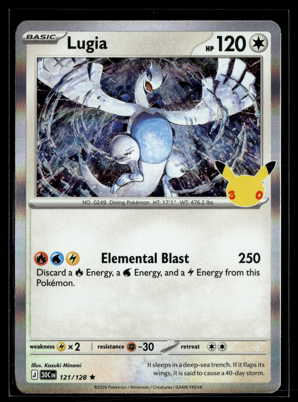 Pokemon tcg ME: 30th Celebration #121/128 Lugia