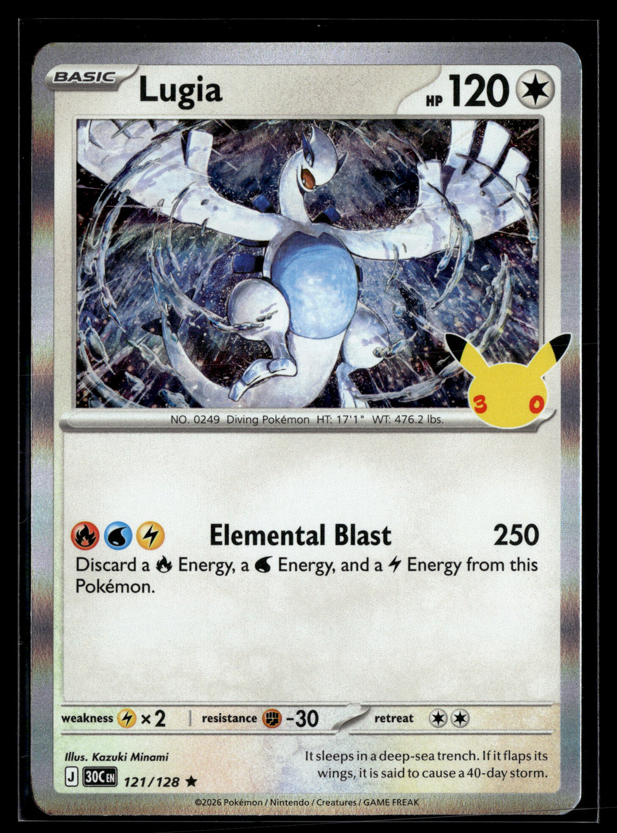 Pokemon tcg ME: 30th Celebration #121/128 Lugia