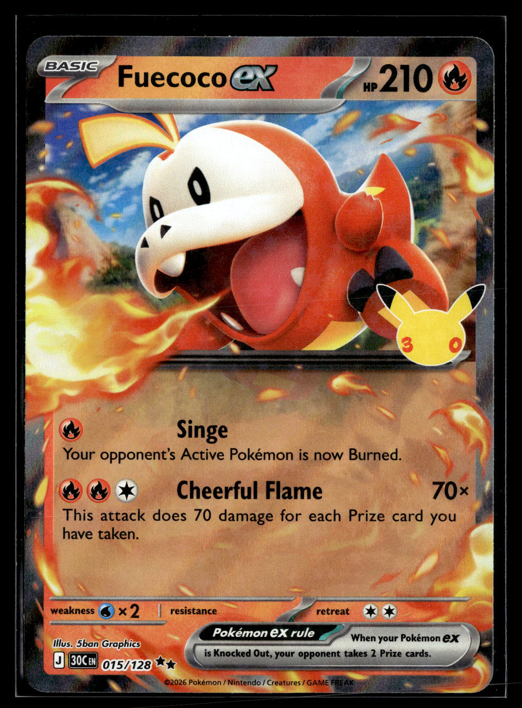 Pokemon tcg ME: 30th Celebration #015/128 Fuecoco ex