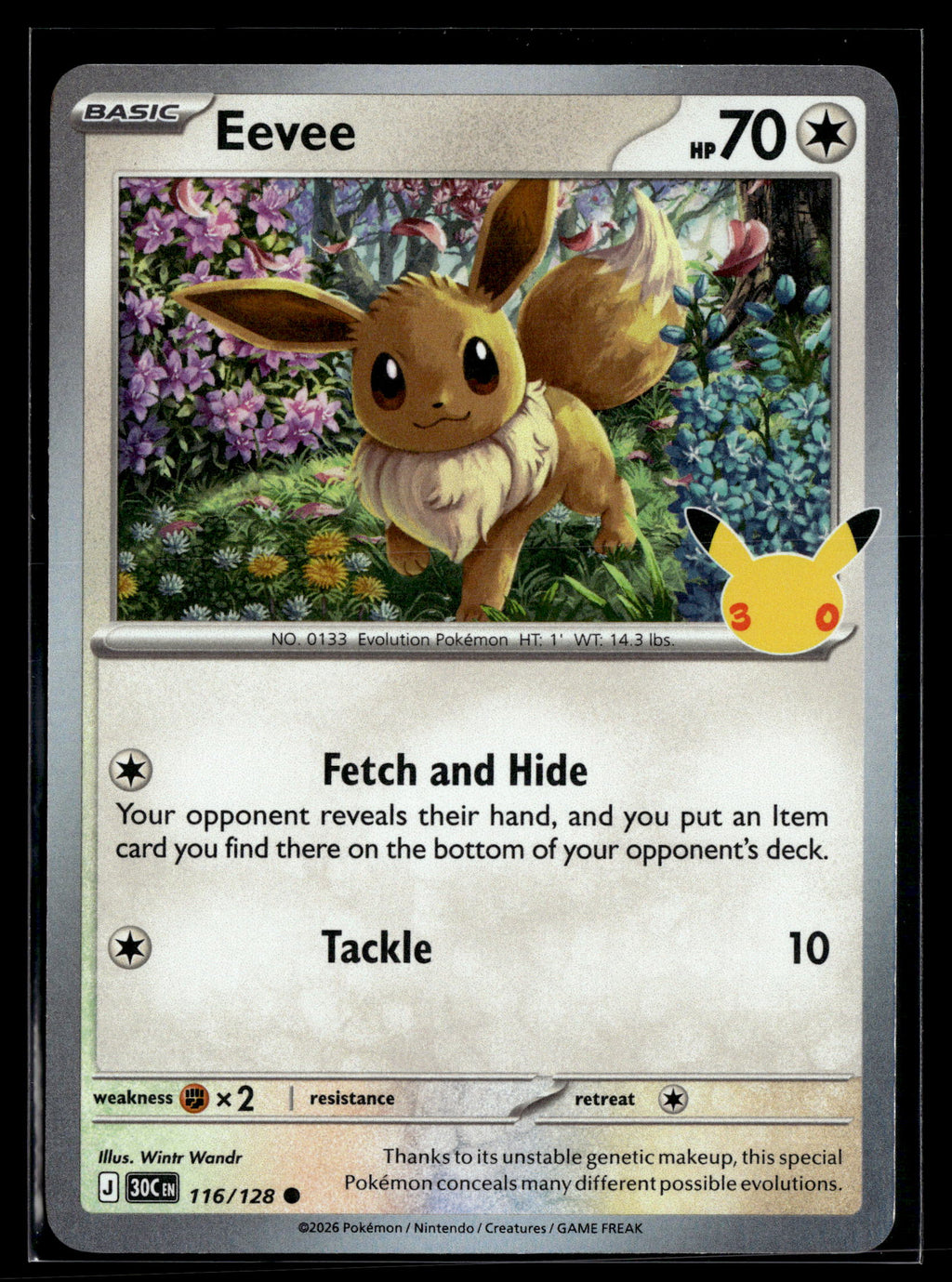 Pokemon tcg ME: 30th Celebration #116/128 Eevee