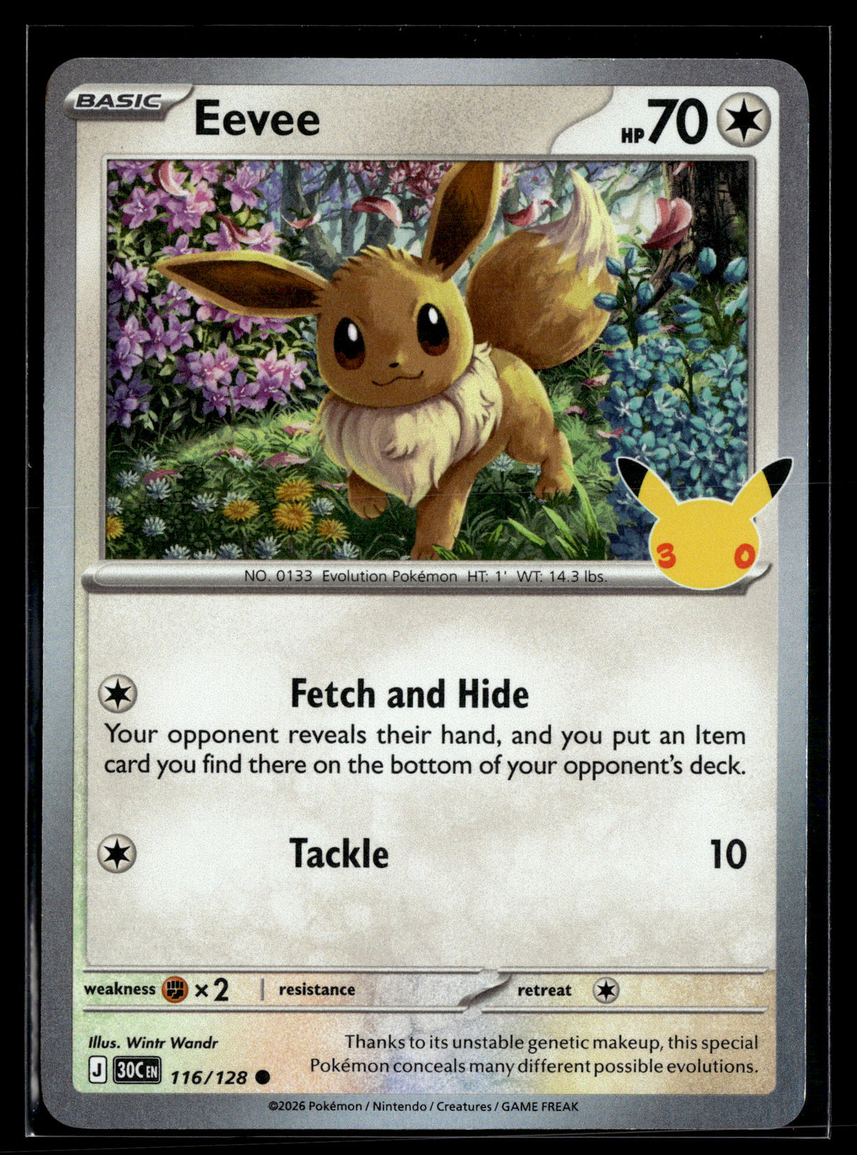 Pokemon tcg ME: 30th Celebration #116/128 Eevee