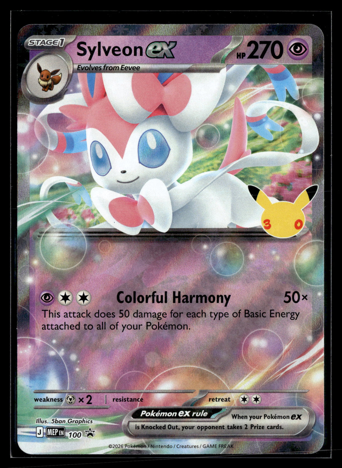 Pokemon tcg ME: 30th Celebration #100 Sylveon ex