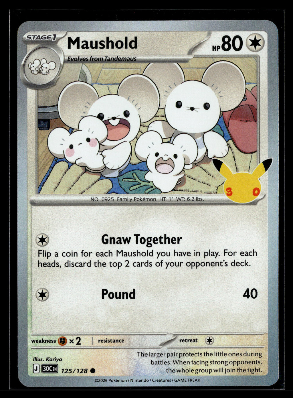 Pokemon tcg ME: 30th Celebration #125/128 Maushold