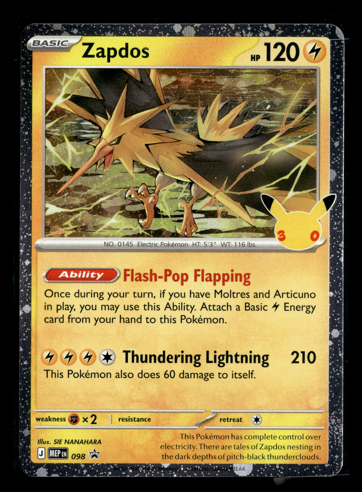 Pokemon tcg ME: 30th Celebration #098 Zapdos