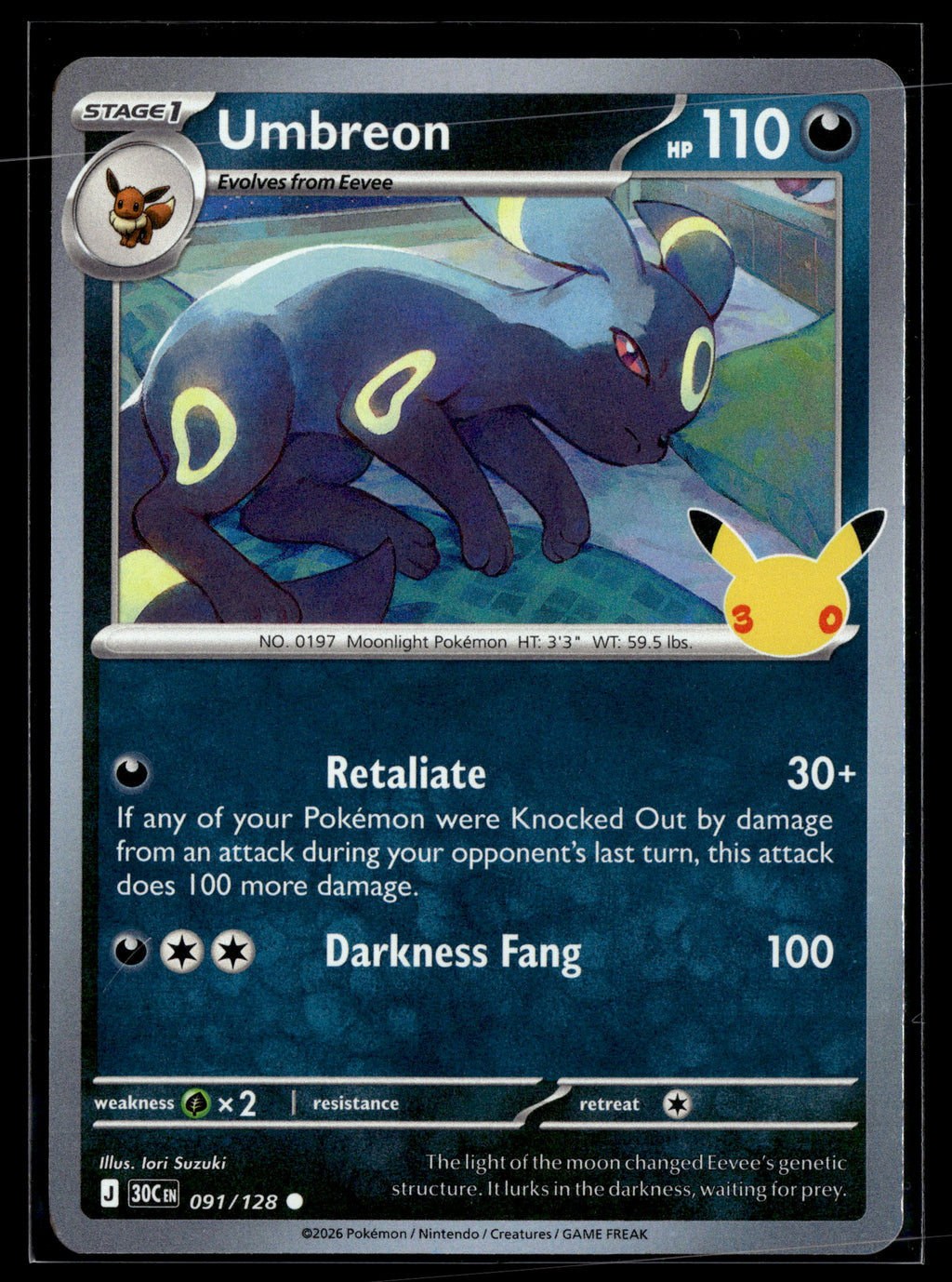 Pokemon tcg ME: 30th Celebration #091/128 Umbreon