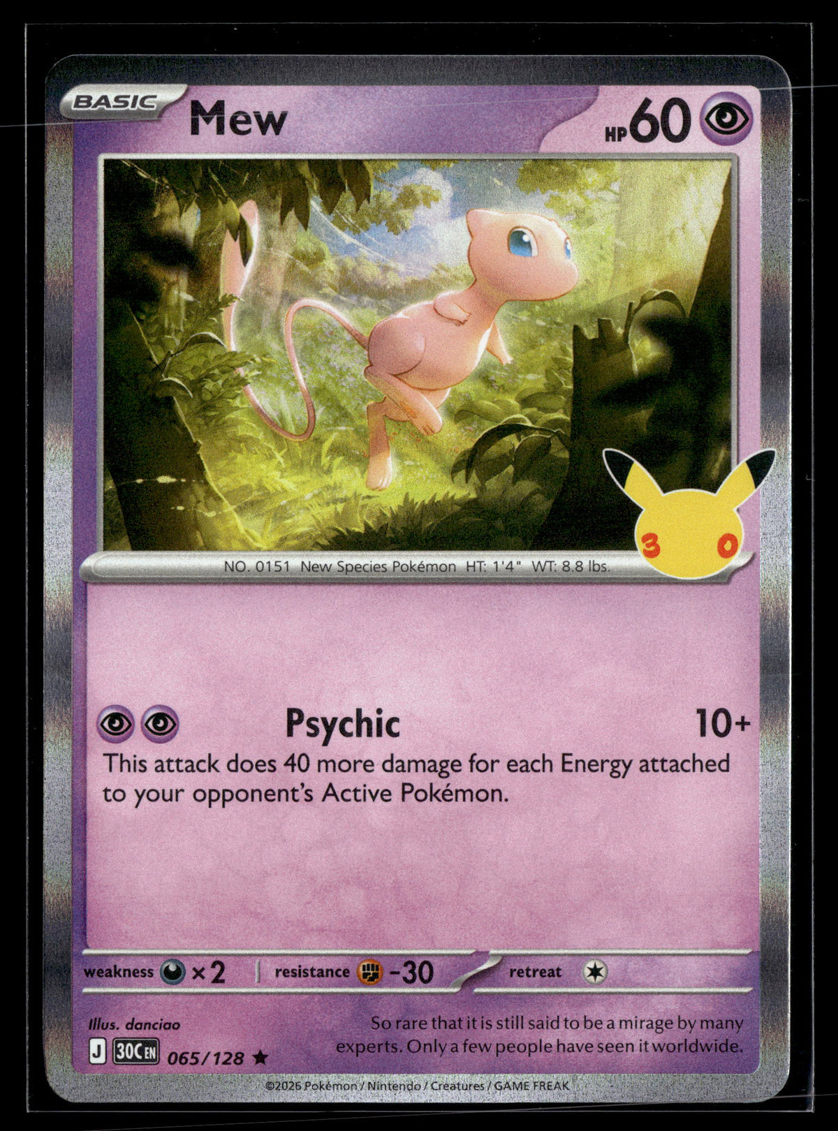 Pokemon tcg ME: 30th Celebration #065/128 Mew