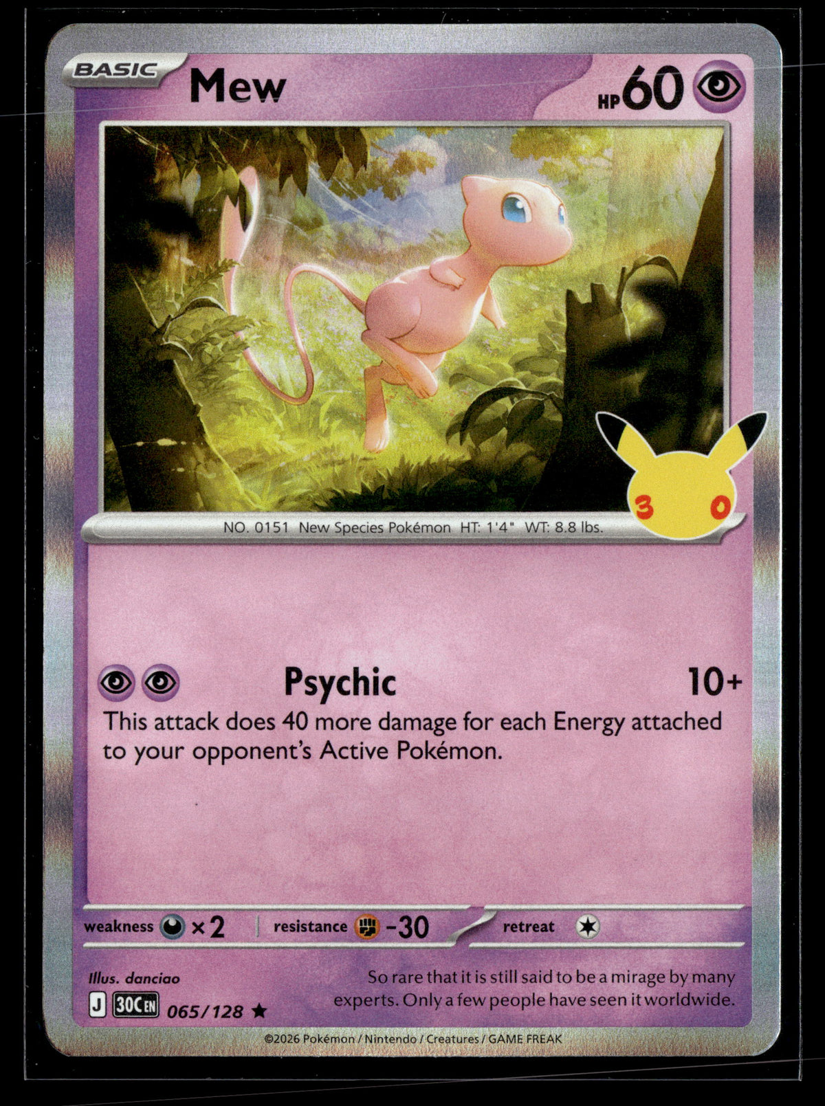Pokemon tcg ME: 30th Celebration #065/128 Mew