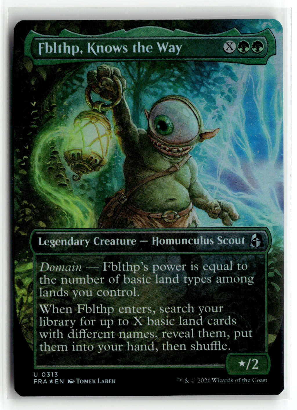 Magic_the_gathering tcg Reality Fracture #313 Fblthp, Knows the Way (Borderless)
