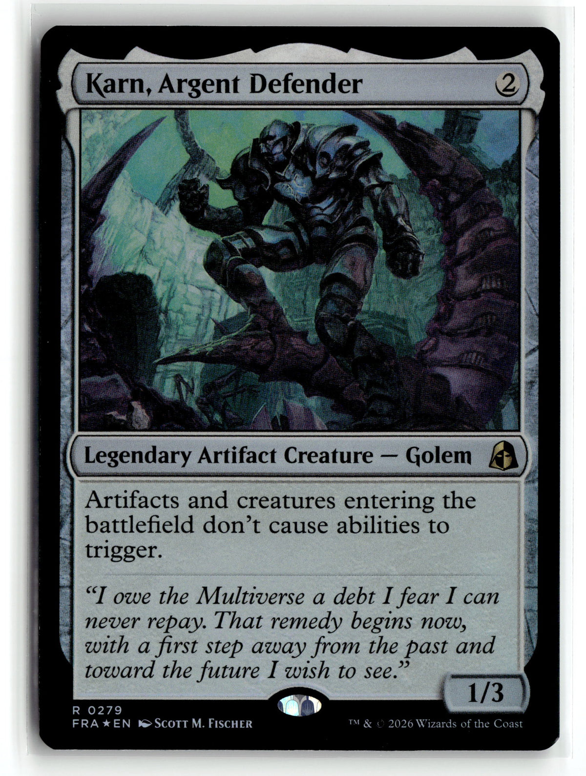 Magic: the gathering tcg Reality Fracture #279 Karn, Argent Defender