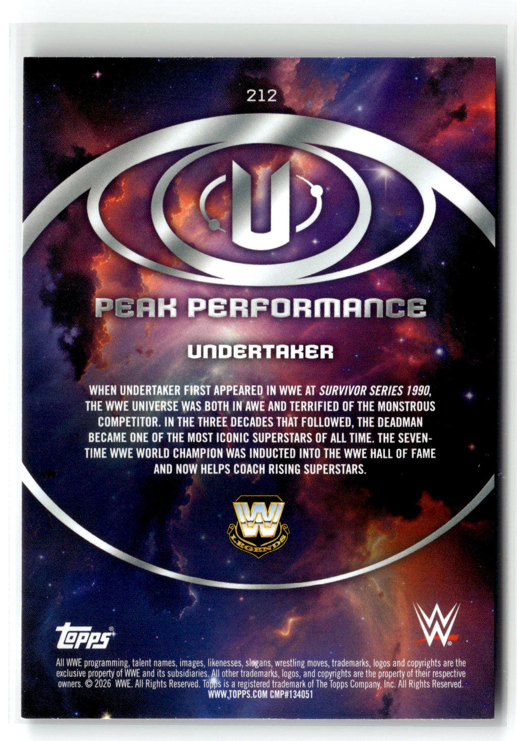 2026 Topps Universe WWE #212 Undertaker