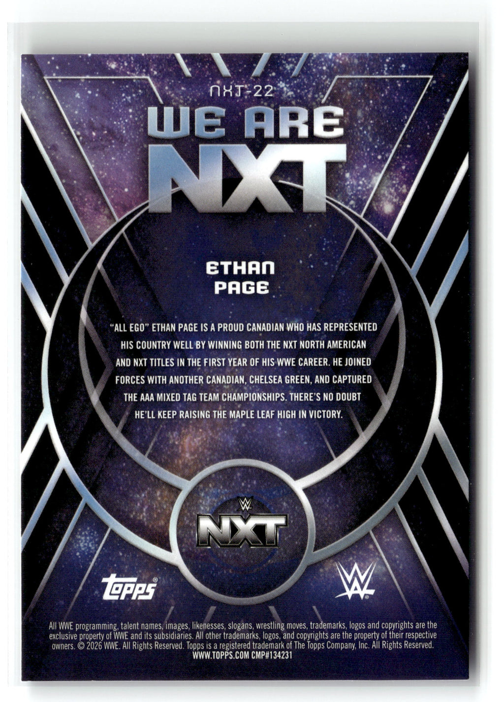 2026 Topps Universe WWE #NXT-22 Ethan Page We Are NXT Galaxy