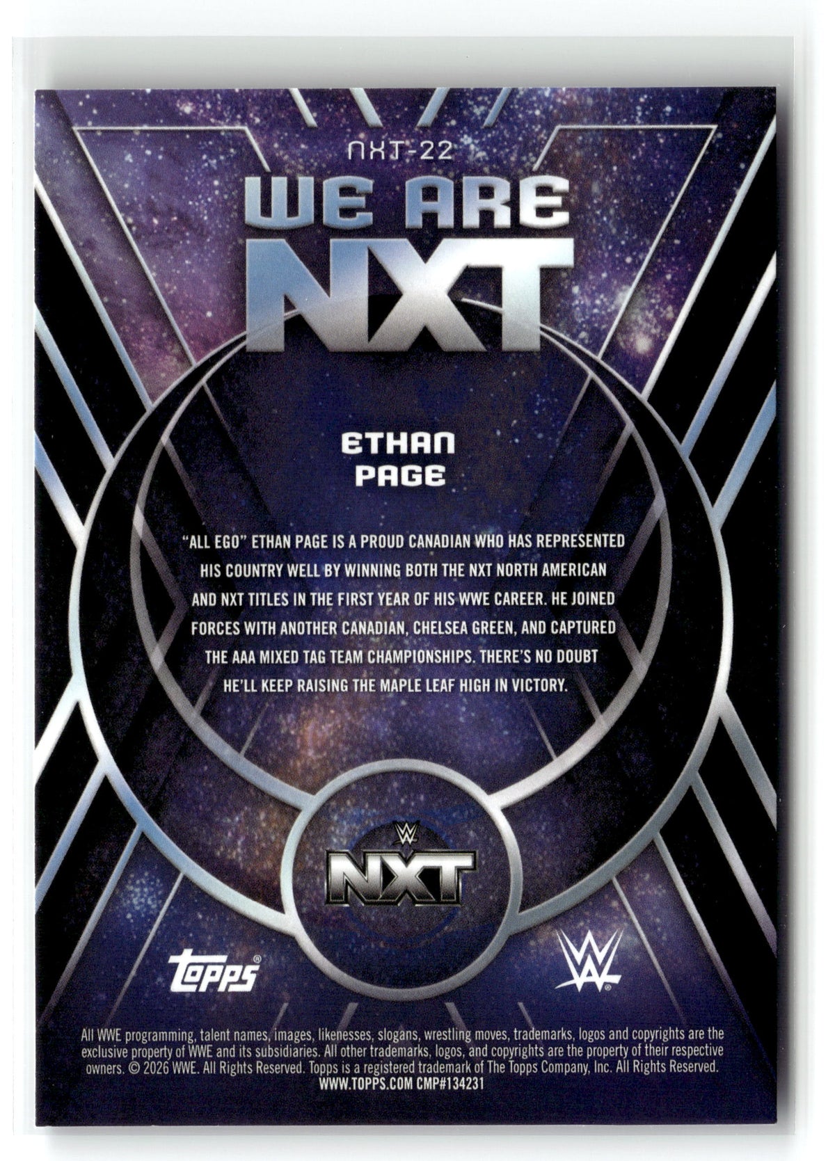 2026 Topps Universe WWE #NXT-22 Ethan Page We Are NXT Galaxy