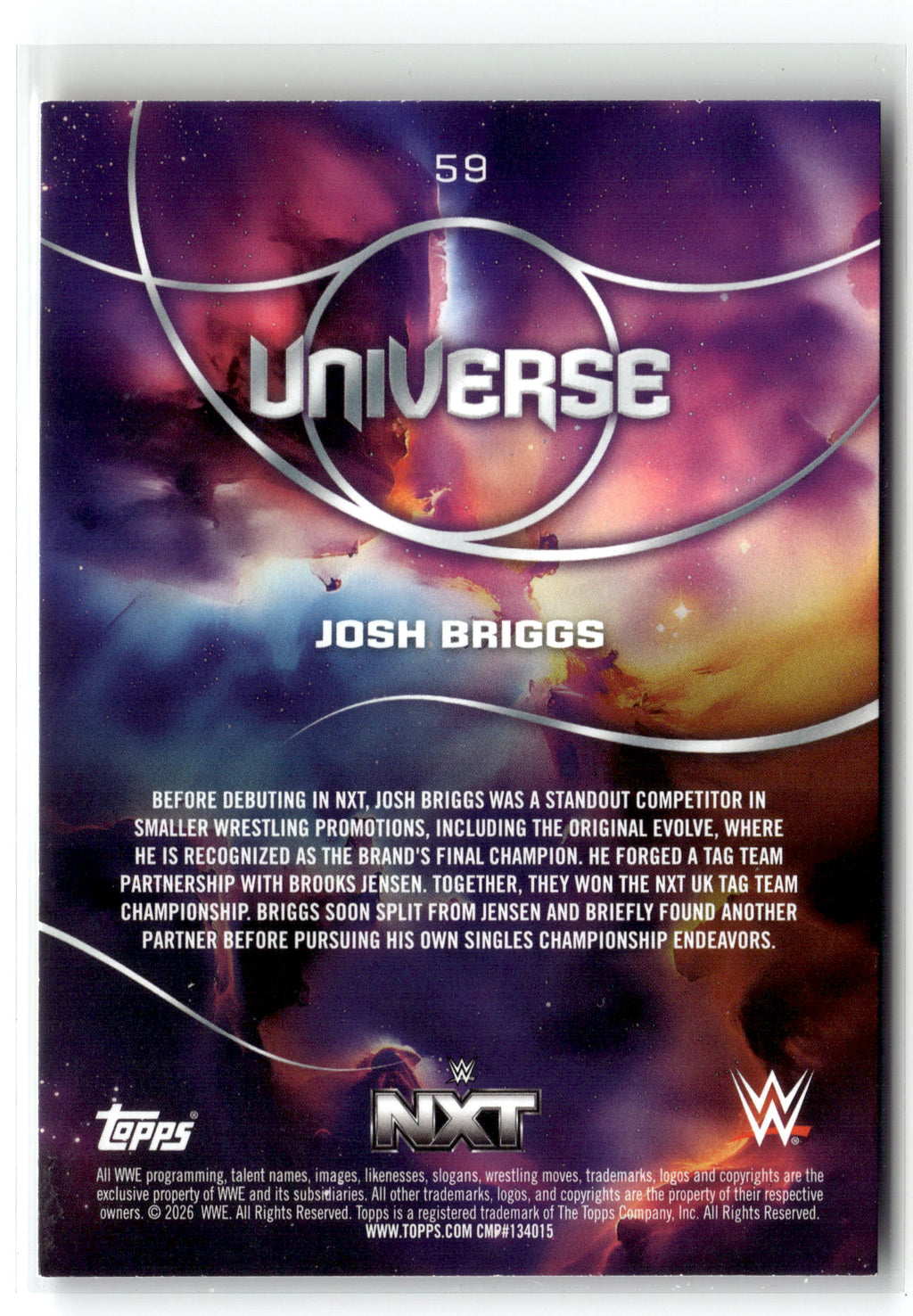2026 Topps Universe WWE #59 Josh Briggs Gold Stone #/99