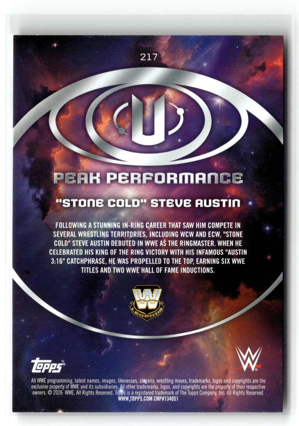 2026 Topps Universe WWE #217 "Stone Cold" Steve Austin